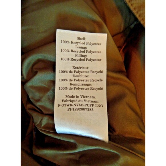 Everlane The Renew Long Puffer Coat Womens Small Kalamata Olive Hooded Primaloft - Picture 10 of 11